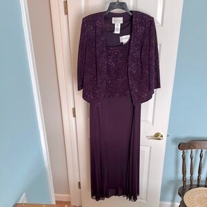 Elegant Purple Evening Dress with Jacket